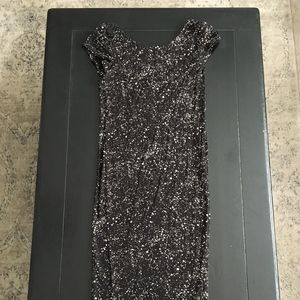 H&M Black & Cream Mid-Length Dress